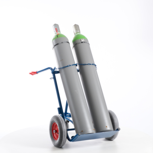 Rollcart Flaschenkarre mit Stützrad, für 2x40/50 l Flasche, Luft-Bereifung Standard 10 L