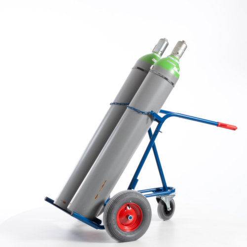Rollcart Flaschenkarre mit Stützrad, für 2x40/50 l Flasche, Luft-Bereifung Standard 13 L