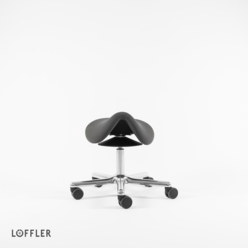 Löffler Sattelsitzhocker Sedlo mit Höhenverstellung, Sitz grau, Rollen Artikel ähnlich 1 L