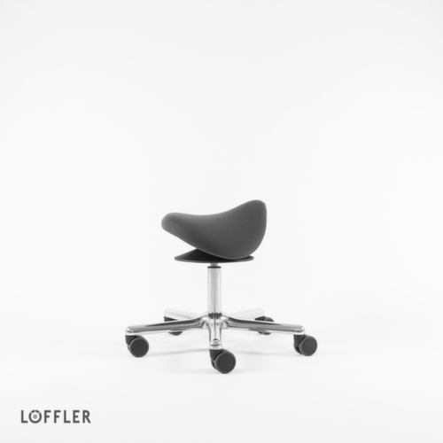 Löffler Sattelsitzhocker Sedlo mit Höhenverstellung, Sitz grau, Rollen Artikel ähnlich 2 L