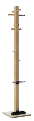 Paperflow Garderobenständer easyCloth Wood Range Modell <B> aus Holz mit Schirmhalter, mit 8/2 Haken, Buche/schwarz Standard 1 L