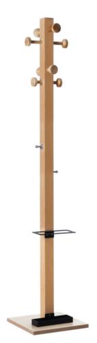 Paperflow Garderobenständer easyCloth Wood Range Modell <C> aus Holz mit Schirmhalter, mit 8/2 Haken, Buche/schwarz Standard 1 L