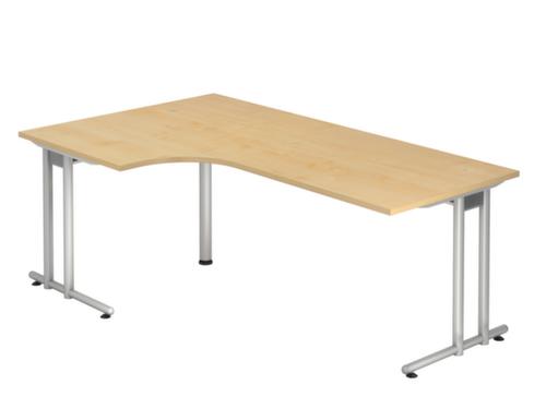 Winkel-Schreibtisch Terra Nova mit C-Fußgestell, Breite x Tiefe 2000 x 800 mm, Platte Ahorn Standard 1 L