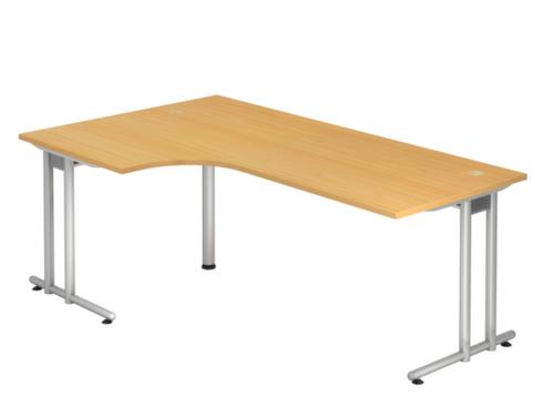 Winkel-Schreibtisch Terra Nova mit C-Fußgestell, Breite x Tiefe 2000 x 800 mm, Platte Buche Standard 1 L