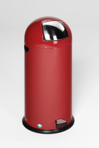 Tretabfallbehälter mit Klappdeckel aus Edelstahl, 52 l, rot
