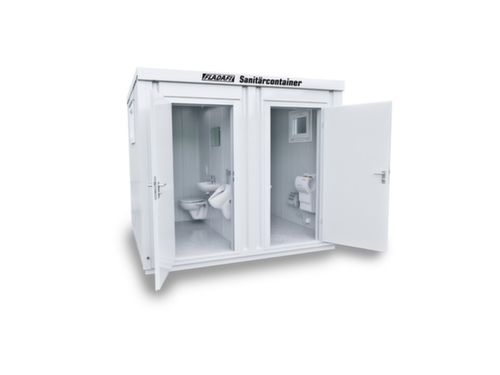 Säbu Toilettencontainer FLADAFI® 2.3 für Damen und Herren, Höhe x Breite x Tiefe 2500 x 3050 x 2170 mm Standard 1 L