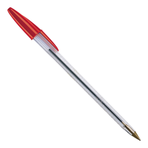 BIC® Kugelschreiber Cristal, Schriftfarbe rot, Schaft transparent Standard 1 L