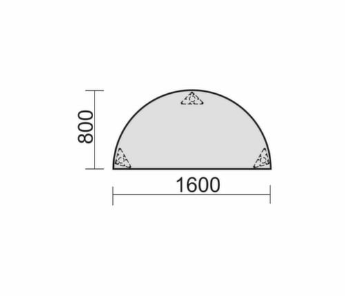 Gera Konferenztisch Basis, Breite x Tiefe 1600 x 800 mm, Platte weiß Standard 1 L