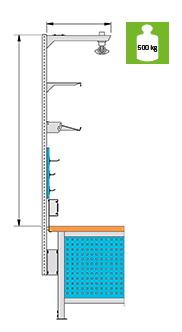 Ständer für Werktisch-Aufbauten Standard 1 L