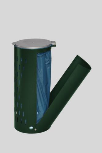 Lochblech-Müllsackständer, für 120-Liter-Säcke, RAL6005 Moosgrün, Deckel silber Standard 1 L