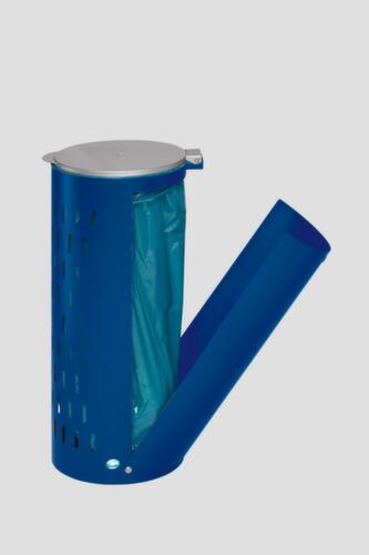 Lochblech-Müllsackständer, für 120-Liter-Säcke, RAL5010 Enzianblau, Deckel silber Standard 1 L