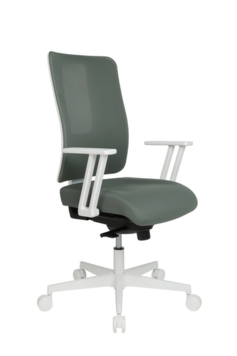 Topstar Bürodrehstuhl Sitness Life 50 mit offenem Rückenträger, Netzrückenlehne mit offenem Rückenträger, graugrün Standard 2 L