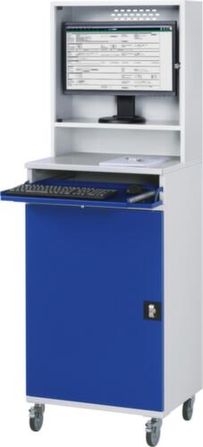 RAU Mobiler PC-Schrank 65, RAL7035 Lichtgrau/RAL5010 Enzianblau Standard 2 L