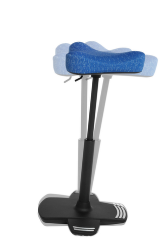 Topstar Stehhilfe Sitness Work High Falcon mit Standfuß mit Kippkante, Sitzhöhe 570 - 850 mm, Sitz blau Standard 2 L
