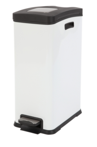 Edelstahl-Tretabfallbehälter EKO Rejoice mit Kunststoffdeckel, 30 l, weiß Standard 1 L