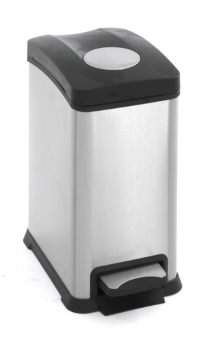 Edelstahl-Tretabfallbehälter EKO Rejoice mit Kunststoffdeckel, 12 l Standard 1 L