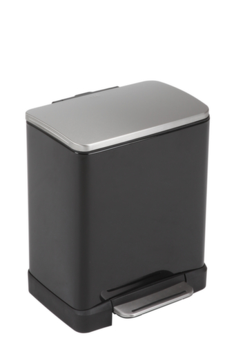 Edelstahl-Tretabfallbehälter EKO E-Cube mit extra breitem Tretpedal, Inhalt 1 x 9 l/1 x 10 l Standard 1 L