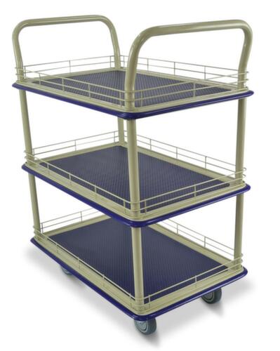 Etagenwagen mit Gitterreling, Traglast 200 kg, 3 Etagen