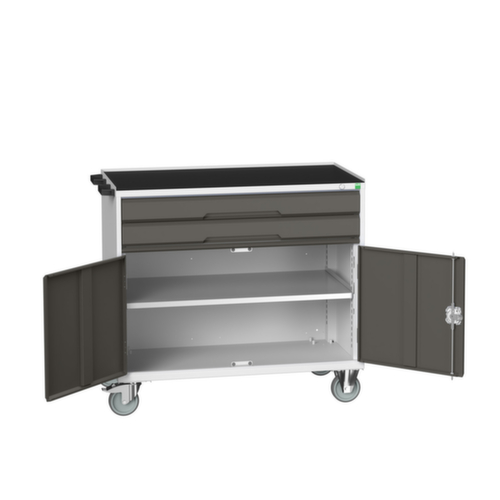 bott Werkzeugwagen verso, 2 Schubladen, 1 Schrank, RAL7035 Lichtgrau/RAL7016 Anthrazitgrau Standard 1 L