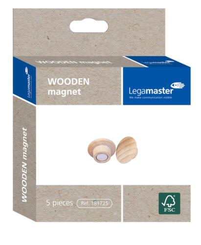 Legamaster Magnet WOODEN, natur, Ø 25 mm Standard 5 L