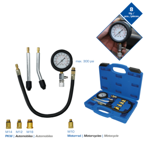 Brilliant Tools Kompressionstester-Satz für Benzin Motoren Standard 2 L