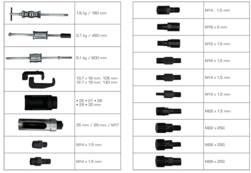 Brilliant Tools Injektor-Auszieher-Satz Standard 10 L