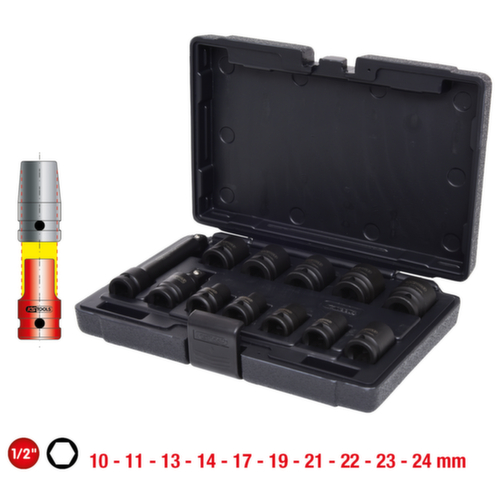 1/2" Sechskant-Kraft-Stecknuss-Satz Standard 2 L