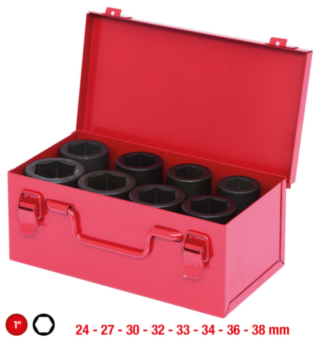 1" Sechskant-Kraft-Stecknuss-Satz Standard 2 L