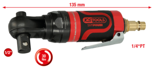 KS Tools 1/2" SlimPOWER Mini-Druckluft-Umschaltratsche 30Nm Standard 2 L