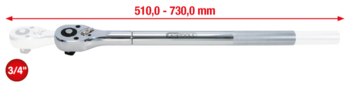 3/4" CHROMEplus Teleskop-Umschaltknarre Standard 2 L