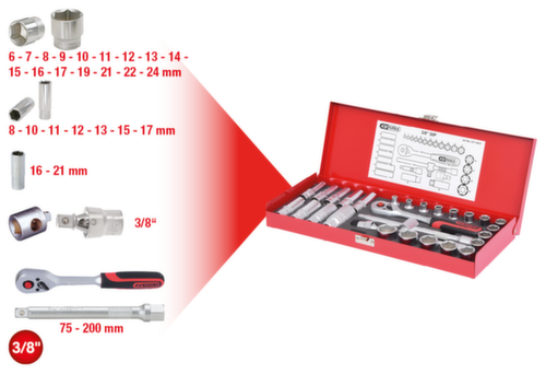 KS Tools 3/8" Steckschlüssel-Satz Standard 2 L