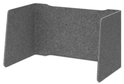 Schallabsorbierende Tischtrennwand, Höhe x Breite 600 x 1140 mm, Wand grau meliert Standard 1 L