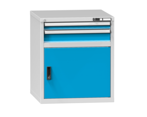 Schubladenschrank Topas B, 2 Schublade(n), RAL7035 Lichtgrau/RAL5012 Lichtblau