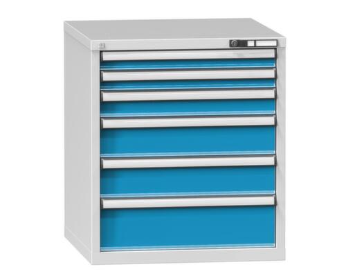 Schubladenschrank Topas B, 6 Schublade(n), RAL7035 Lichtgrau/RAL5012 Lichtblau