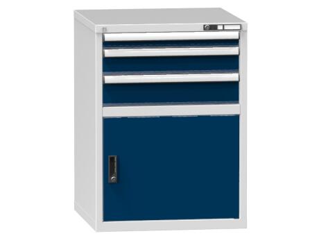 Schubladenschrank Topas B, 3 Schublade(n), RAL7035 Lichtgrau/RAL5010 Enzianblau