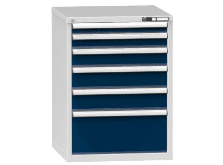 Schubladenschrank Topas B, 5 Schublade(n), RAL7035 Lichtgrau/RAL5010 Enzianblau