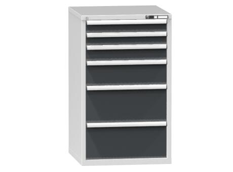 Schubladenschrank Topas B, 6 Schublade(n), RAL7035 Lichtgrau/RAL7016 Anthrazitgrau