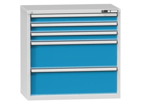 Schubladenschrank Topas C, 5 Schublade(n), RAL7035 Lichtgrau/RAL5012 Lichtblau