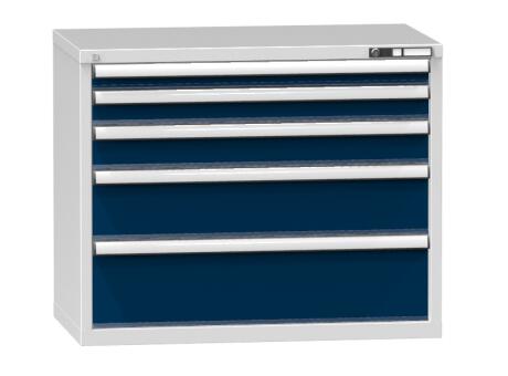 Schubladenschrank Topas C, 4 Schublade(n), RAL7035 Lichtgrau/RAL5010 Enzianblau