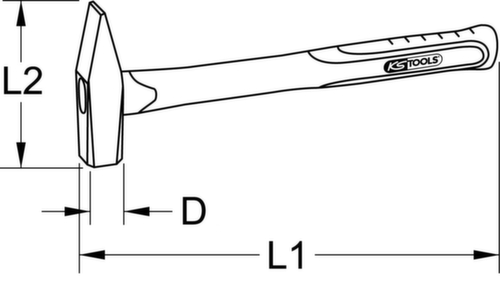 KS Tools Vorschlaghammer mit Fiberglasstiel Standard 2 L