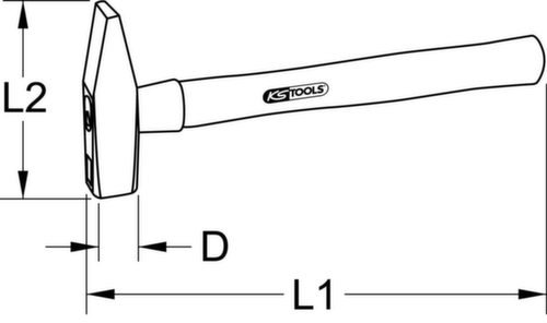 KS Tools Vorschlaghammer mit Hickorystiel Standard 2 L