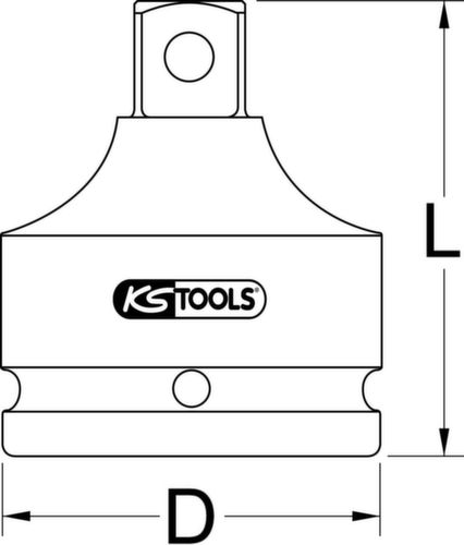KS Tools 1" Kraft-Bit-Stecknuss Innensechskant Standard 3 L