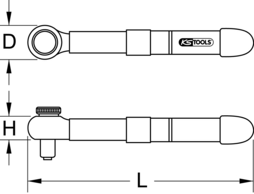 KS Tools 1/2" Mini Drehmomentschlüssel mit Schutzisolierung und Umschalt-Ratschenkopf Standard 4 L