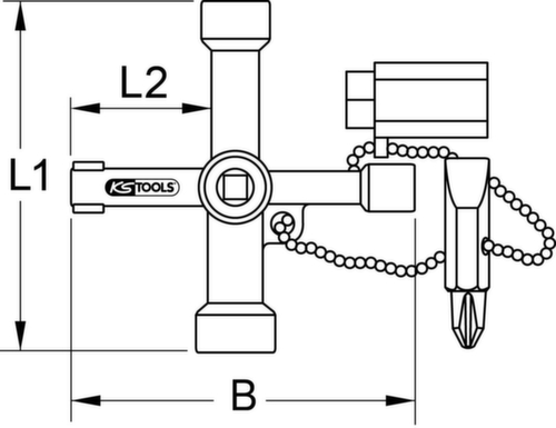 KS Tools Universal-Schaltschrankschlüssel Standard 4 L