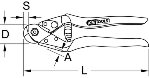 KS Tools Drahtseilschere Ø4,7mm Standard 6 L