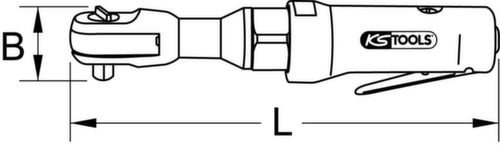 KS Tools 1/2" MONSTER Hochleistungs-Druckluft-Umschaltratsche Technische Zeichnung 1 L