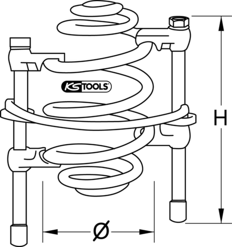 KS Tools Federspanner mit Sicherheitsbügel Standard 7 L