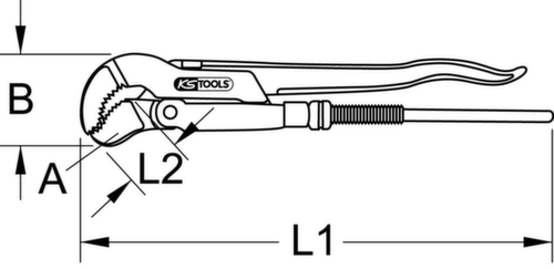 45° gewinkelte Eckrohrzange Standard 8 L