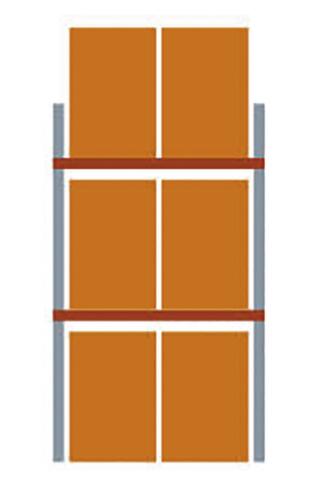 META Palettenregal MULTIPAL, Breite 1825 mm, für 6 Paletten Technische Zeichnung 1 L