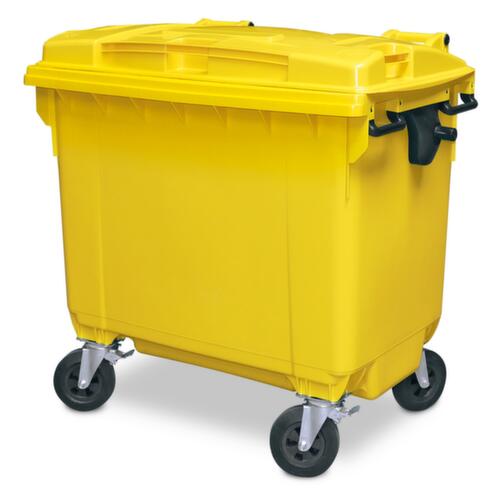 Müllcontainer mit Scharnierdeckel, 660 l, gelb Standard 1 L